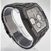 Guess Phoenix Gents Multi Crystal Silver Dial Black SS Analog Watch GW0094G3