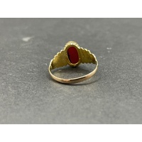 Unisex 22ct Yellow Gold Orange Gemstone Ring