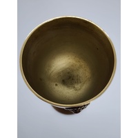 Vintage Brass Goblet with Ornamental Inlay 15cm