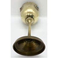 Vintage Brass Goblet with Ornamental Inlay 15.5cm