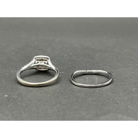 Ladies 14ct White Gold Diamond Ring Bridal Set