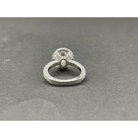 Ladies 925ct Sterling Silver Moissanite Diamond Ring