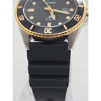 Casio Duro MDV106G-1AV Black Gold Mens Analog Dive Watch 200m Black Resin Band