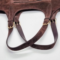 Evity Suede Leather Tote Handbag Classic Brown