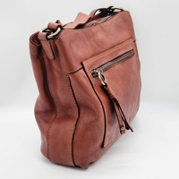 Evity Genuine Leather Shoulder Bag Crossbody Purse Reddish Brown with Dust Bag