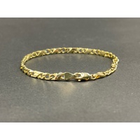 Unisex 9ct Yellow Gold Anchor Link Bracelet