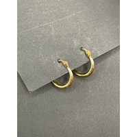 Ladies 9ct Yellow Gold Round Huggie Hoop Earrings