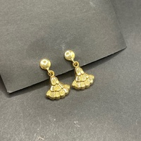 Ladies 18ct Yellow Gold Fan Dangle Earrings