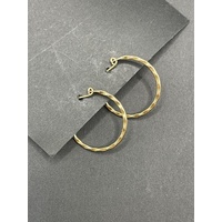 Ladies 9ct Yellow Gold Round Hoop Earrings