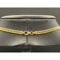 Unisex 18ct Yellow Gold Tight Curb Link Necklace & Crucifix Pendant