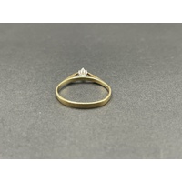 Ladies 9ct Yellow Gold Single Diamond Ring