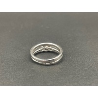 Ladies 18ct White Gold Diamond Double Ring