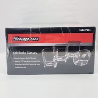 Snap-On 4 Pack Rounded Square Rocks Glasses SSX22P104 Premium Drinkware Set