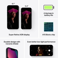 Apple iPhone 13 128GB MLPF3X/A Midnight Unlocked 6.1 Inch Display Smartphone