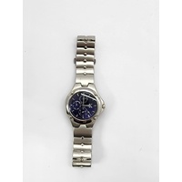 Calvin Klein CK Unisex Silver Watch Blue Dial Multi Function Display