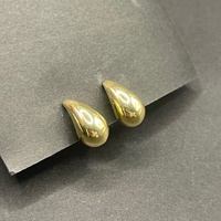 Ladies 18ct Yellow Gold Tear Drop Bubble Stud Earrings
