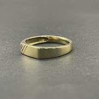 Mens 9ct Yellow Gold Signet Diamond Ring