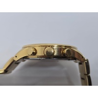 Fossil Flynn Chronograph Gold Tone Stainless Steel Mens Watch BQ1128 46mm 5ATM