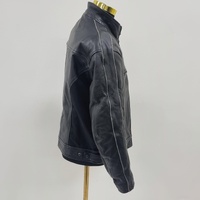 Rivet Bike Jacket Size 48 Black Leather Motorcycle Jacket Mens Protective Gear