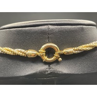 Ladies 18ct Two Tone Gold Bead Rope Link Necklace