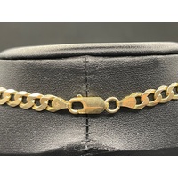 Mens 10ct Yellow Gold Curb Link Necklace