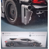 LEGO Technic Koenigsegg Jesko Absolut 42173 Grey Hypercar Set Ages 10+