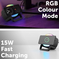 Arlec ATL026 4 in 1 RGB Light Wireless Charger Speaker Holder
