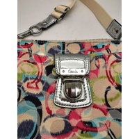 COACH Signature Stamped Poppy Multi Coloured Swingpack Crossbody Bag
