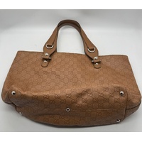 Gucci Guccissima Icon Tote Brown Leather Large Shoulder Bag Authentic