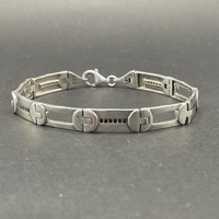 Mens 925 Sterling Silver Fancy Link Bracelet