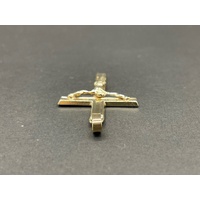 Unisex 9ct Yellow Gold Crucifix Cross Pendant