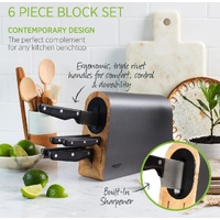 Wiltshire Staysharp Triple Rivet Knife Block Set 6 Piece with Sharpener
