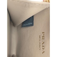 Prada Re-Edition 2005 Saffiano Leather Coin Purse Taupe Gold Hardware
