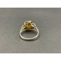 Ladies 18ct Yellow Gold White Pearl Diamond Ring