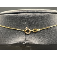 Ladies 18ct Yellow Gold Box Link Chain & Orange Gemstone Pendant