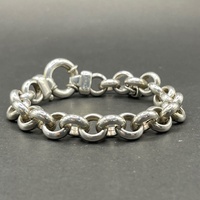 Ladies 925 Sterling Silver Belcher Link Bracelet