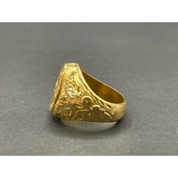 Mens 22ct Yellow Gold Anchor Ring