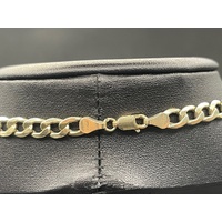 Unisex 9ct Yellow Gold Silver Filled Curb Link Necklace