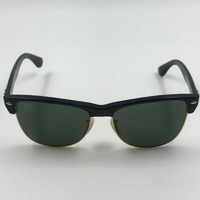 Ray-Ban Clubmaster Oversized RB4175 Matte Black Gold Green Sunglasses