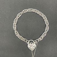 Ladies 925 Sterling Silver Byzantine Link Bracelet
