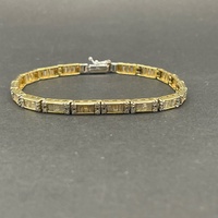 Ladies 18ct Yellow Gold Tennis Link Bracelet