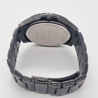 Armani Exchange Three Hand Date Black Stainless Steel Watch AX7101 and Bracelet