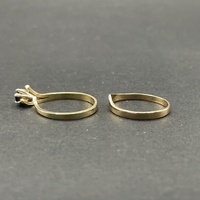 Ladies 9ct Yellow Gold Blue Sapphire Gemstone Ring Set