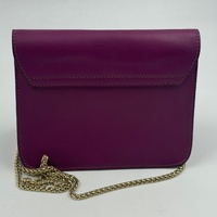 Furla Metropolis Mini Crossbody Bag G6400/B5 Purple Leather Gold Chain Strap