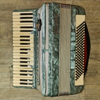 Frontalini Napoli Accordion 120 Bass 41 Keys White Black Straps Vintage