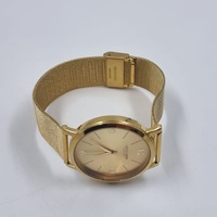 Uncle Jack 40mm Gold Tone Stainless Steel Quartz Mens Dress Watch Mesh Band