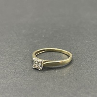 Ladies 9ct Yellow Gold Diamond Ring
