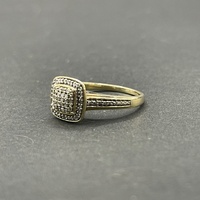 Ladies 9ct Yellow Gold Diamond Cluster Ring