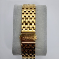 Chisel Gold Tone Black Dial Date Watch 50M Water Resistant 5829160