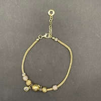 Ladies 18ct Yellow Gold Palma Link Bead Bracelet